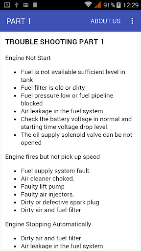 Engine Trouble Shooting Screen 2