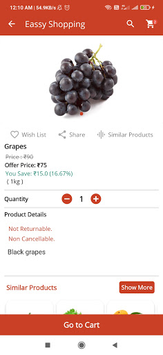 Eassy Shopping Screen 3