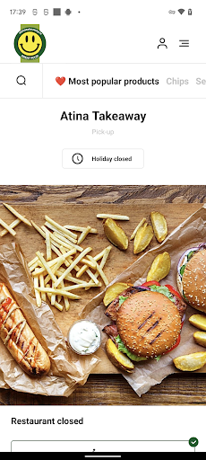 Android application Atina Takeaway screenshort