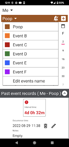 Event Recorder Screen 2