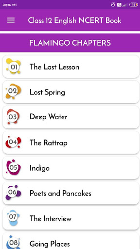 Class 12 English NCERT Book Screen 2