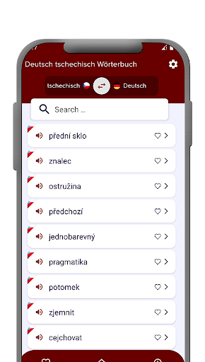 Deutsch-tschechisch Wörterbuch Screen 2