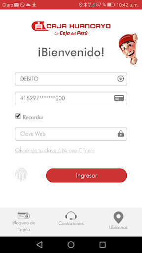 Android application CAJA HUANCAYO screenshort