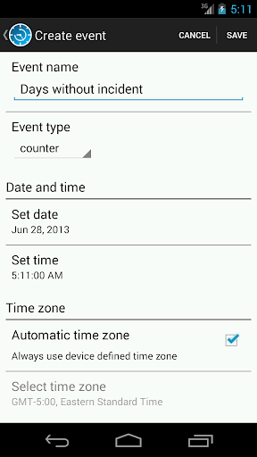 Android application Simple Day Counter screenshort