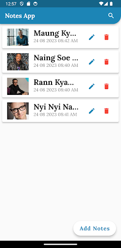 Android application Notes screenshort