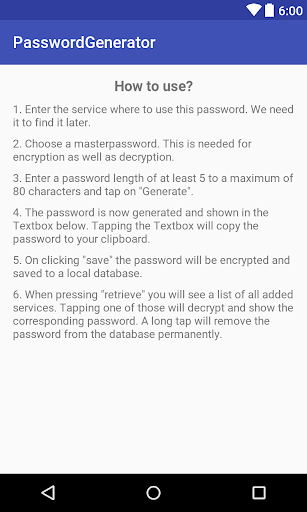 PasswordGenerator Screen 3