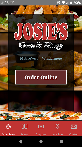 Android application Josie's Pizza and Wings screenshort