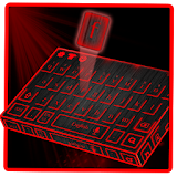 red laser tech keyboard future neon light icon
