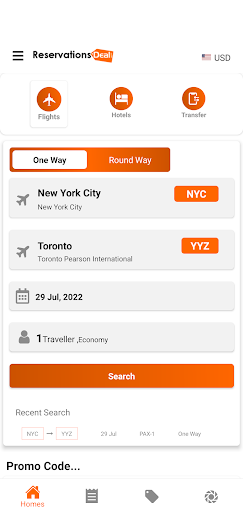 Android application ReservationsDeal screenshort