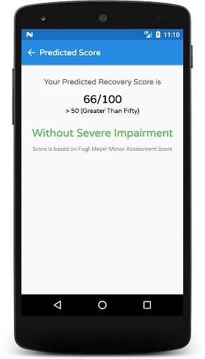 Stroke Recovery Predictor Screen 3