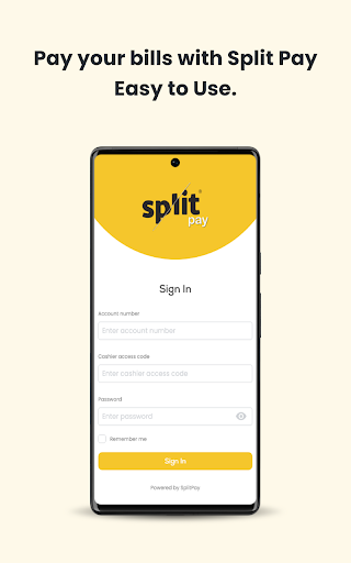 Android application Split Pay screenshort