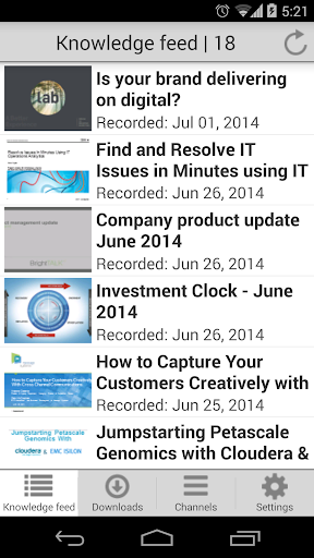 Android application BrightTALK screenshort