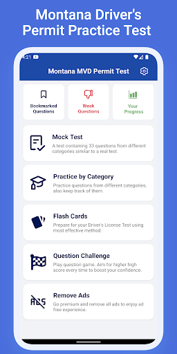 Android application Montana Permit Practice Test screenshort
