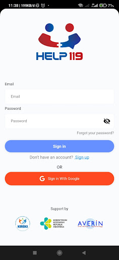 Android application HELP 119 screenshort