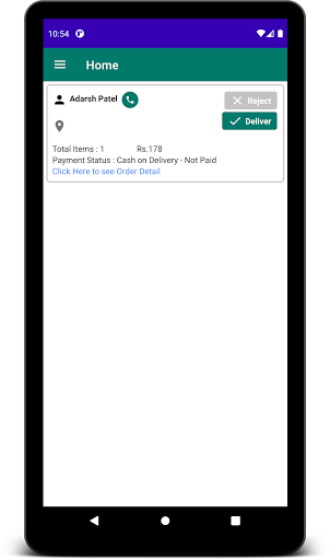Android application UrMilkMan Driver screenshort