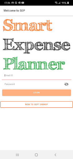 Android application Smart Expense Planner screenshort
