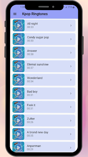 Android application Kpop Ringtones screenshort