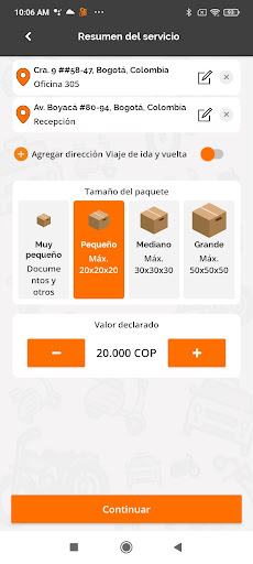 Speedy App Screen 2