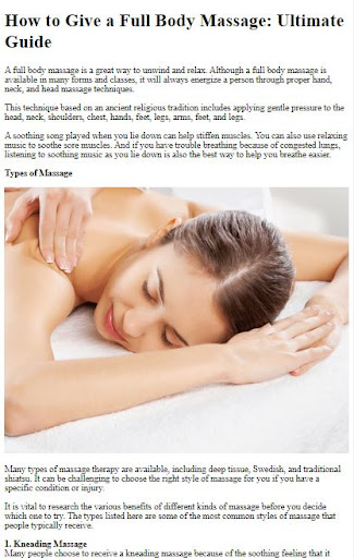 Total Body Massage Guide