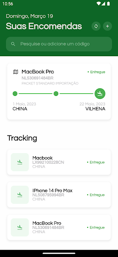 Android application RB Tracker - Rastreio Correios screenshort