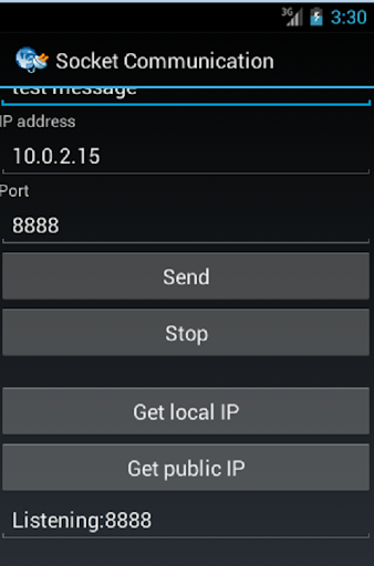 Socket Communication Pro Screen 3