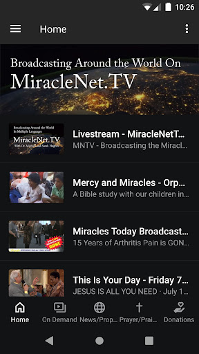 Android application MiracleNet screenshort