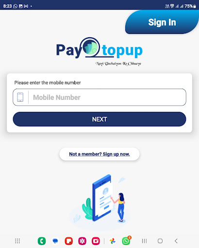 Android application Pay2Topup screenshort