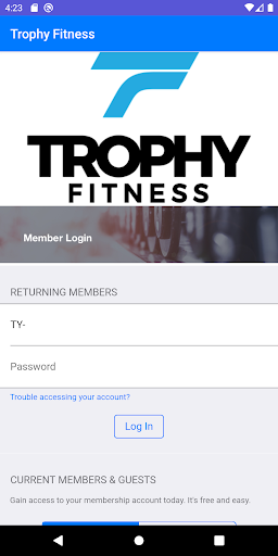 Android application Trophy Fitness screenshort