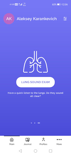 Android application LungPass screenshort