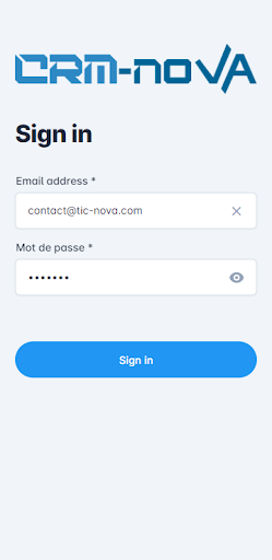 Android application CRM-NOVA screenshort
