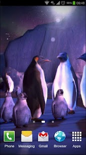Пингвины 3D Pro Live Wallpaper Скриншот