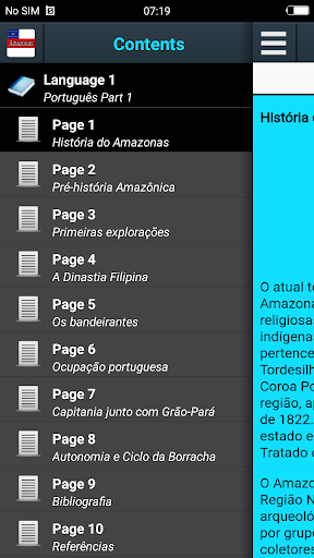Visualização do aplicativo