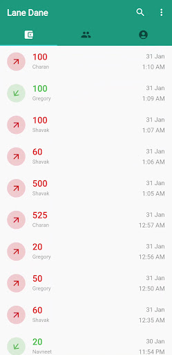 Android application Len Den: Transaction Manager screenshort