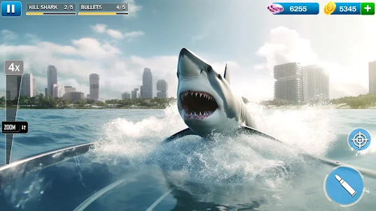 เกมล่าปลาฉลามซุ่มยิงออฟไลน์