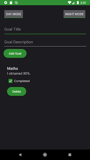 Student Goals Screen 2