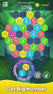 2048 Merge Game: Hexagon Block