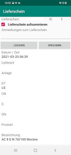 Lieferscheine Asphalt-Kolonne Screen 2
