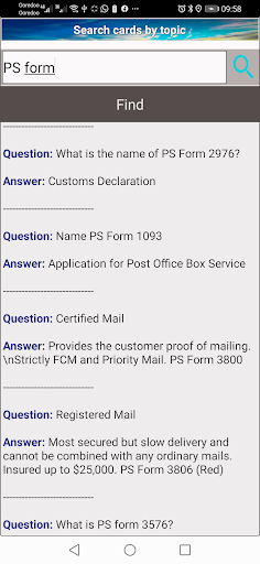 Postal Exam Review Screen 2