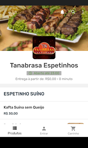 Android application Tanabrasa Espetinhos screenshort
