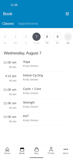 USBC Fitness Center Screen 2
