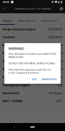 Game screenshot Checklist for Let L-410 Turbol mod apk