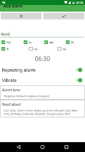 Speaking alarm clock Ekran görüntüsü