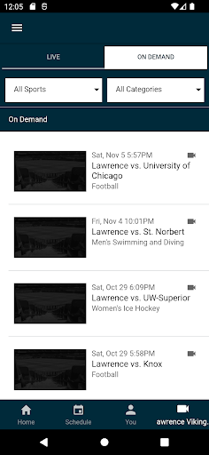 Screenshot of Lawrence University Athletics