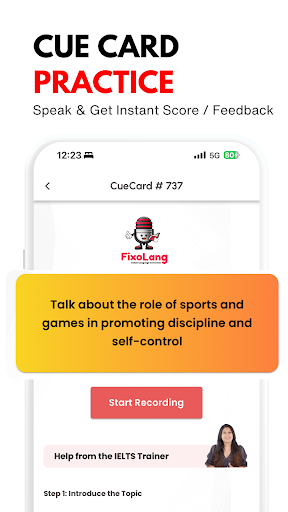 FixoLang - 24/7 IELTS Coach Screen 2