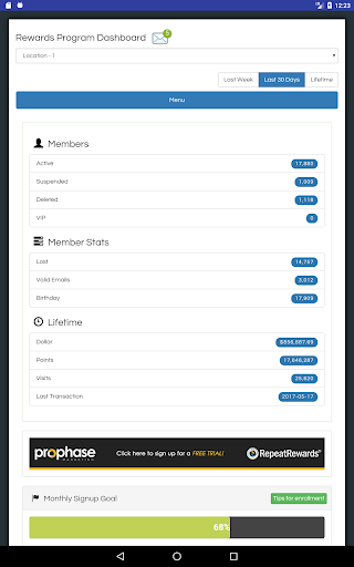 RepeatRewards Dashboard