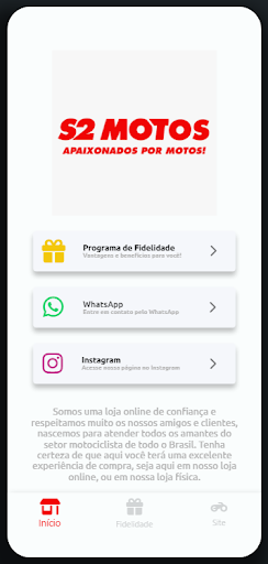 Android application S2 Motos - Fidelidade screenshort