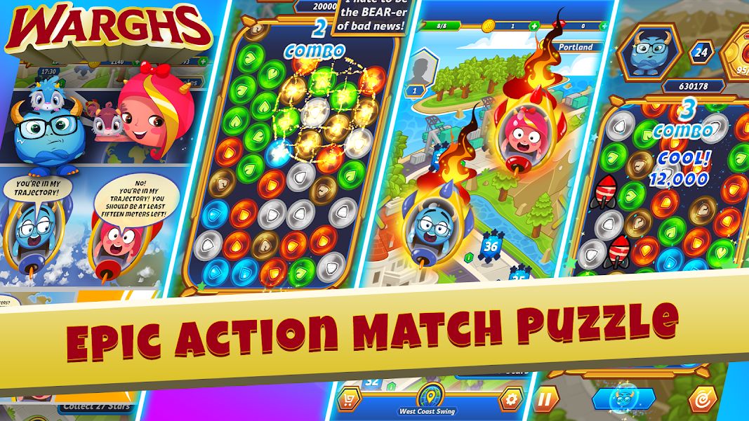  Warghs | Match 3 Puzzle Game 