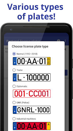 Portugal License Plates Screen 2