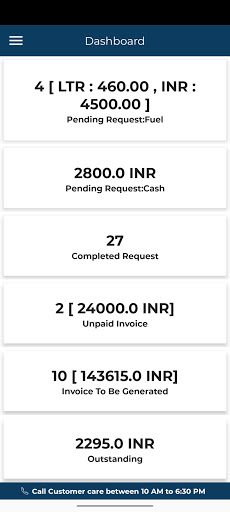 Android application Fuel Request & Filling System screenshort