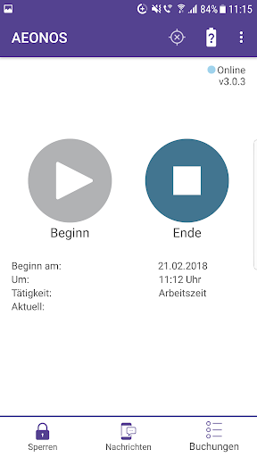 AEONOS Fox Zeiterfassung Screen 3